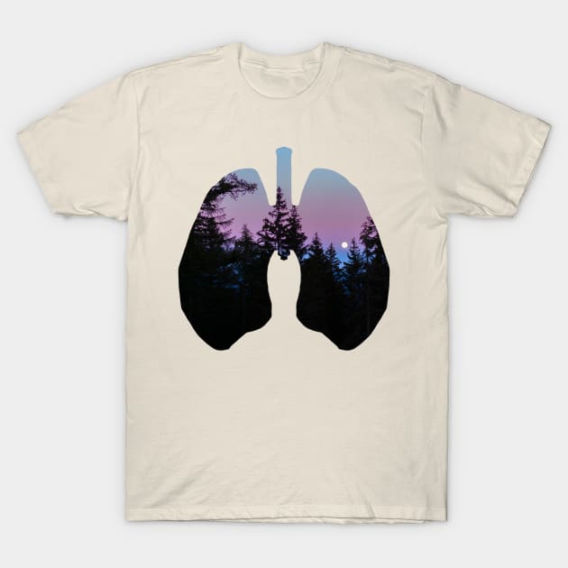 Night Jungle Lungs design T-Shirt by Aziz